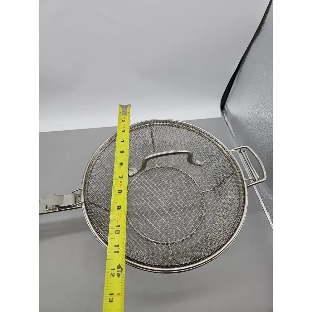 Williams Sonoma Wire Mesh Grill Deep Fry Basket Strainer Collender W/ Lid 11.5x4